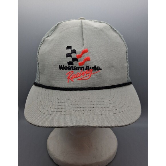 VTG Western Auto Parts Racing Hat Gray Mesh Snapback Rope NASCAR NHRA - Picture 1 of 9